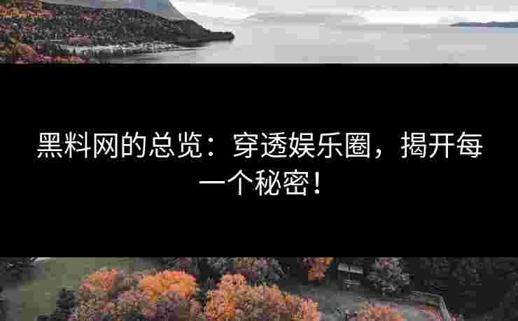黑料网的总览：穿透娱乐圈，揭开每一个秘密！
